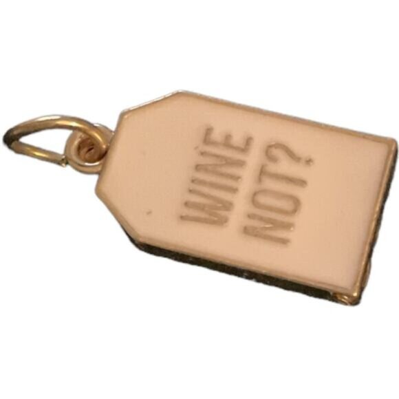Wine Not? Gold Metal Wine Charm Pendant - Picture 3 of 6
